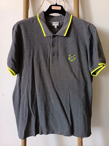 Polo gris et jaune fluo Kenzo