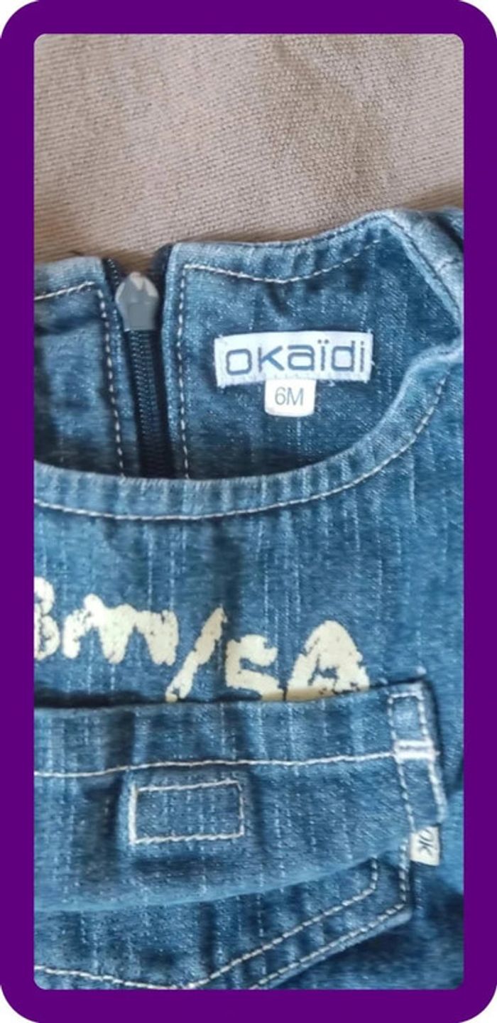 Robe jean Okaïdi 6 mois - photo numéro 3