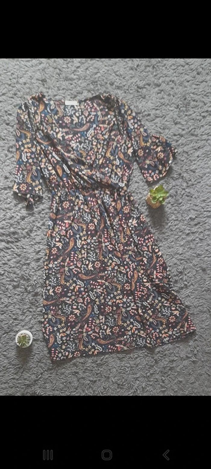 Robe longue fluide imprimé fleuri - photo numéro 2
