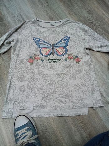 Tee shirt manche longue papillons 13/14A