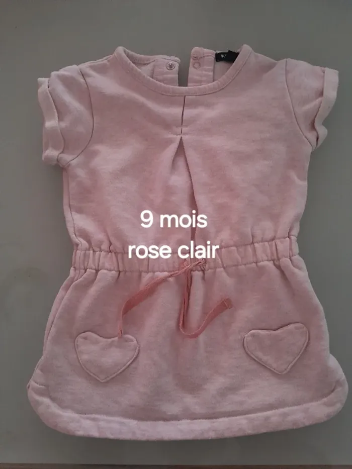Robe rose clair 9 mois