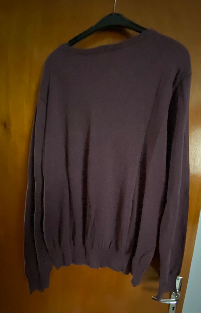 Pull prune violet col V - photo numéro 2