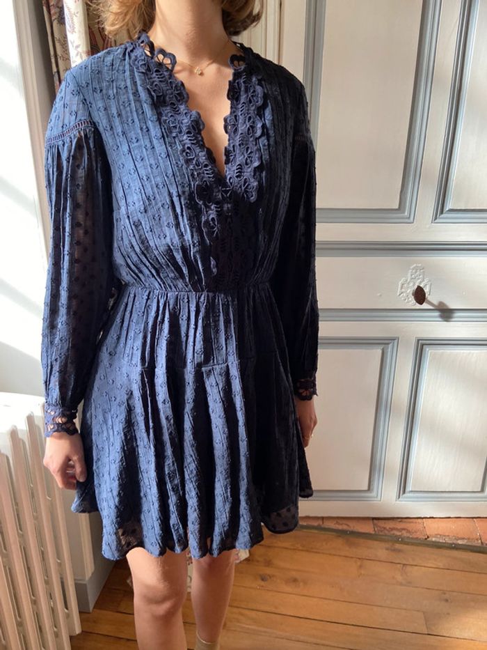 Robe courte bleu marine Claudie Pierlot taille 36 - photo numéro 17