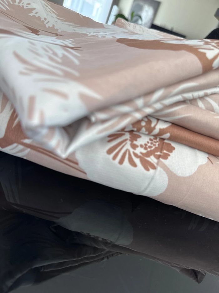 💤ensemble couverture légère imprimé + par-dessus taie d’oreiller - carré d’azur- neuf - photo numéro 11