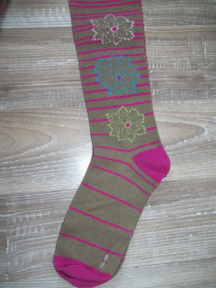 Lot 2 collants kaki et rose 35/38 - photo numéro 2