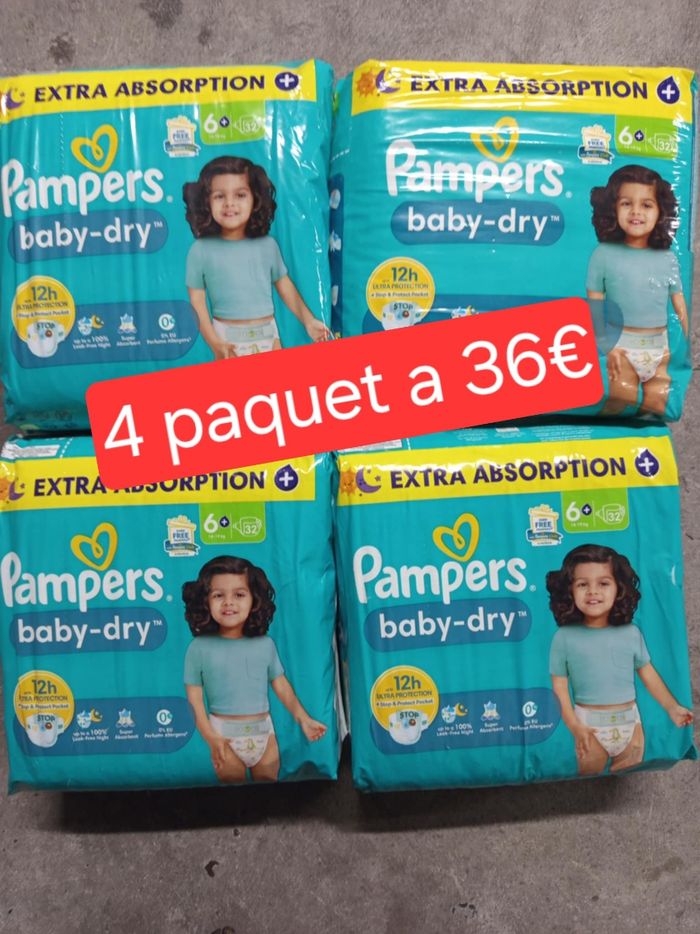 4 paquet de couche pampers taille 6+ a 36€