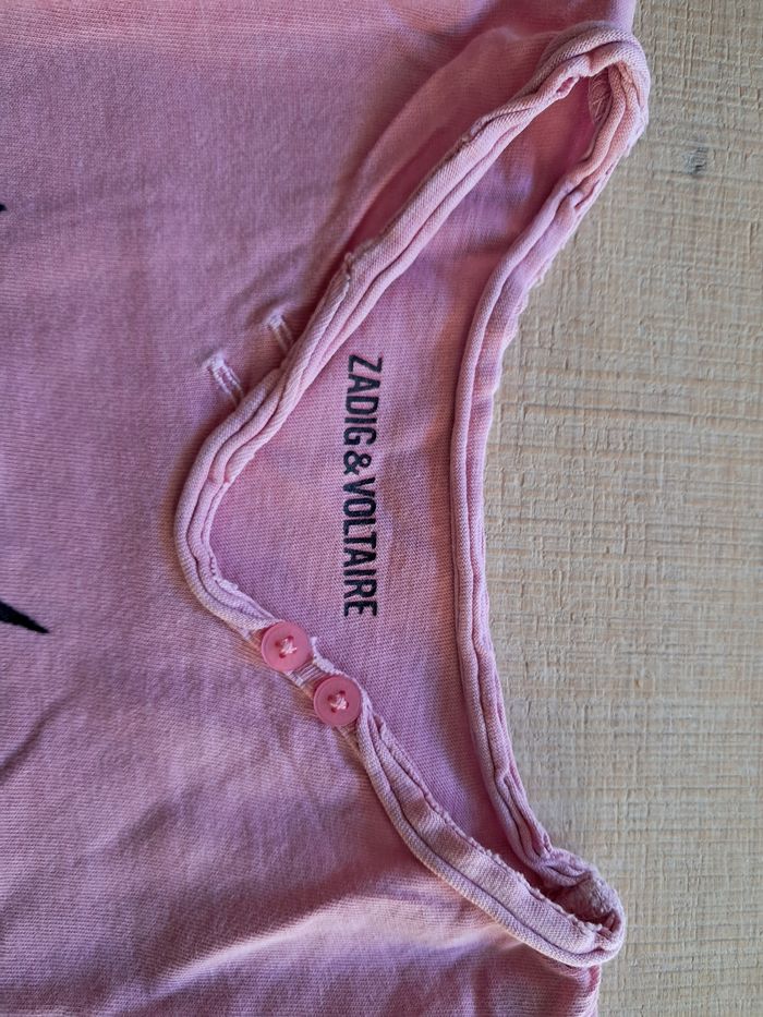 Tee shirt à manches longues rose Zadig et Voltaire 8 ans - photo numéro 3