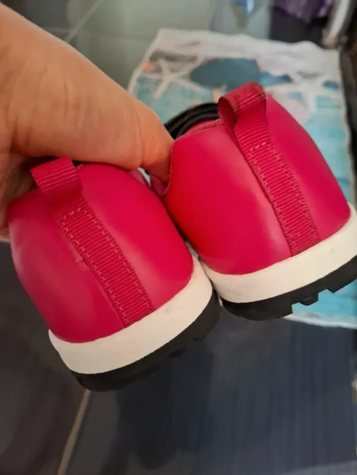 Baskets Athlétisme p36 noir et rose lacets scratchs - photo numéro 12