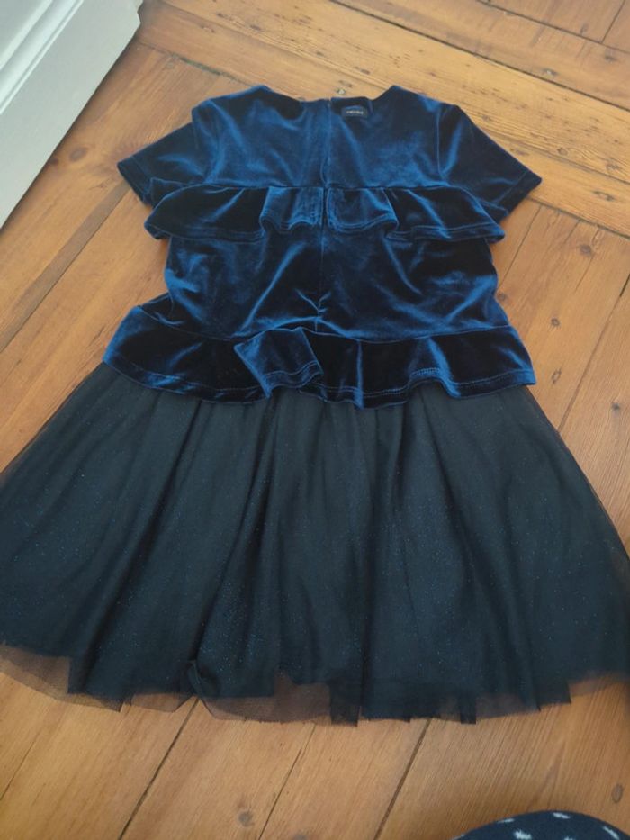 Robe velours et tulles paillettes fêtes cérémonie 8 ans catimini - photo numéro 5