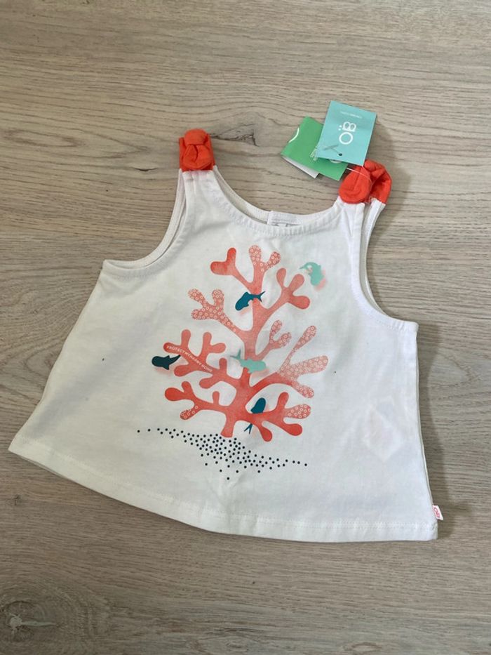 T-shirt tunique Obaibi Obaïbi taille 6 mois Neuf Motif corail