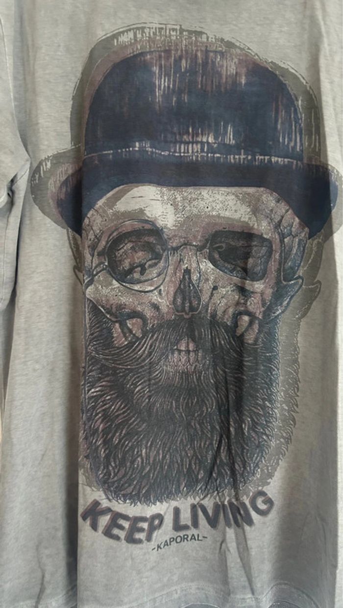 Tee shirt gris crâne - photo numéro 2
