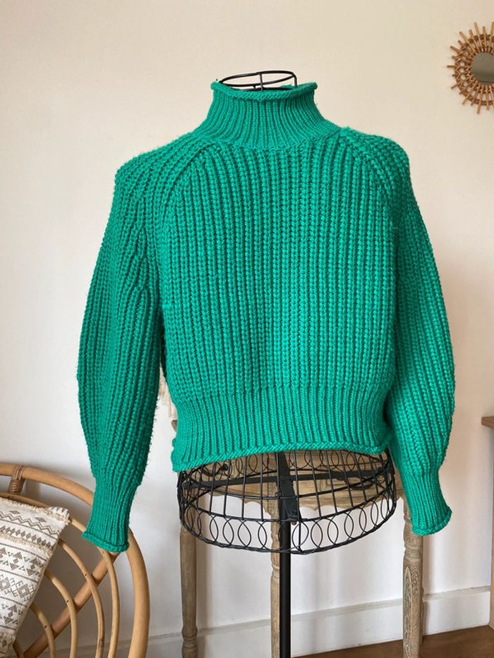 Pull col montant H&M vert - photo numéro 5