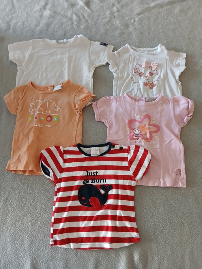 Lot tee-shirt été 6 mois - photo numéro 2