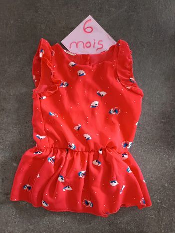 Robe rouge fleuri 6 mois