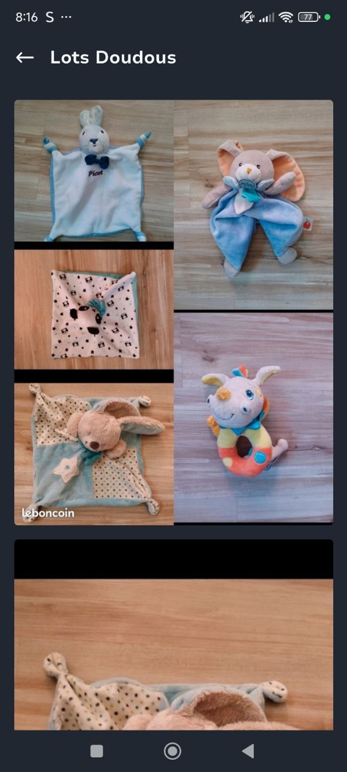 Lots peluche doudou