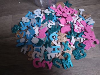 Lot gommettes alphabet pailleté 