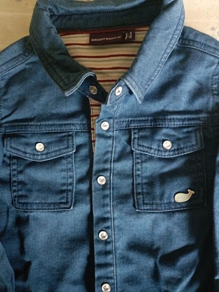 0 chemise en jean couleur brut sergent major garçon 24 - photo numéro 3