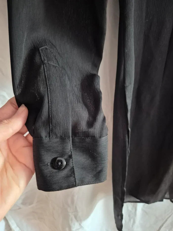 Tunique chemise en voile noir Etam - photo numéro 5