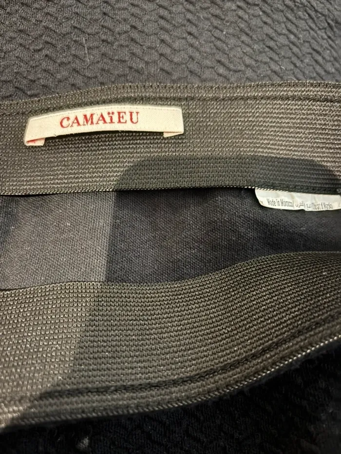 Jupe noire texturée Camaïeu T38 - M - photo numéro 3