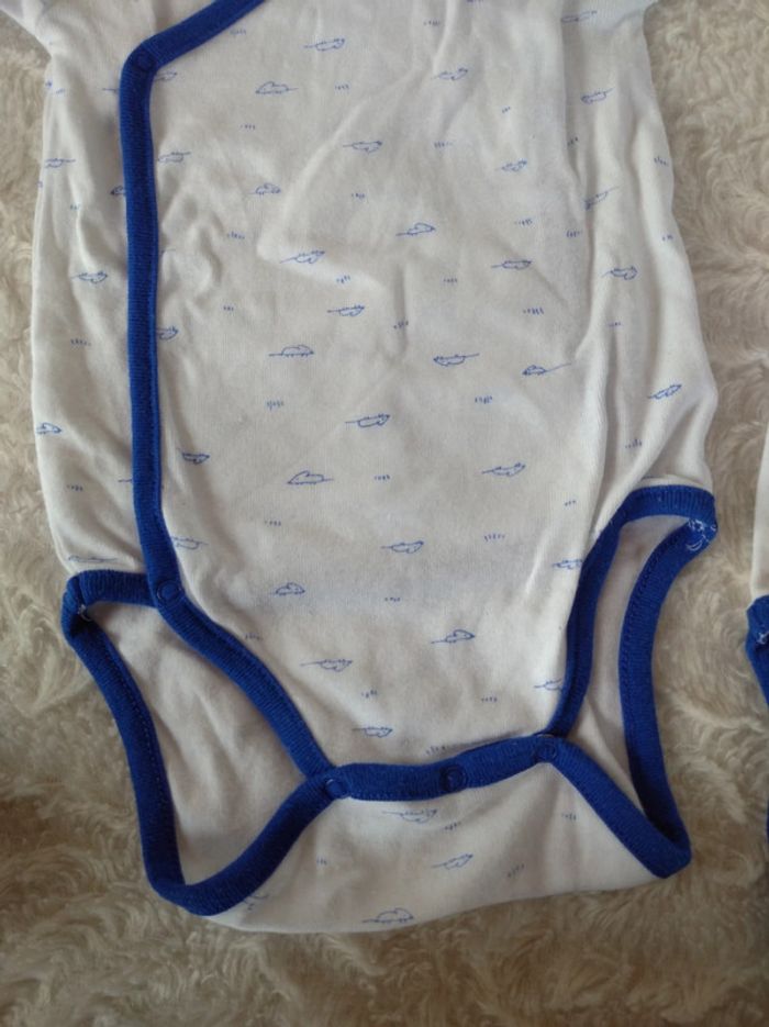 Lot de 2 bodies croisés manches courtes Mixte 6 mois souris Dpam 100% coton - photo numéro 6