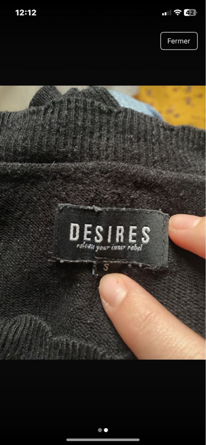 Pull noir taille s marque désires - photo numéro 2
