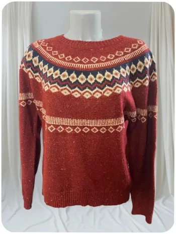 Pull Vintage Bordeaux Nordic– Style – taille 40/42