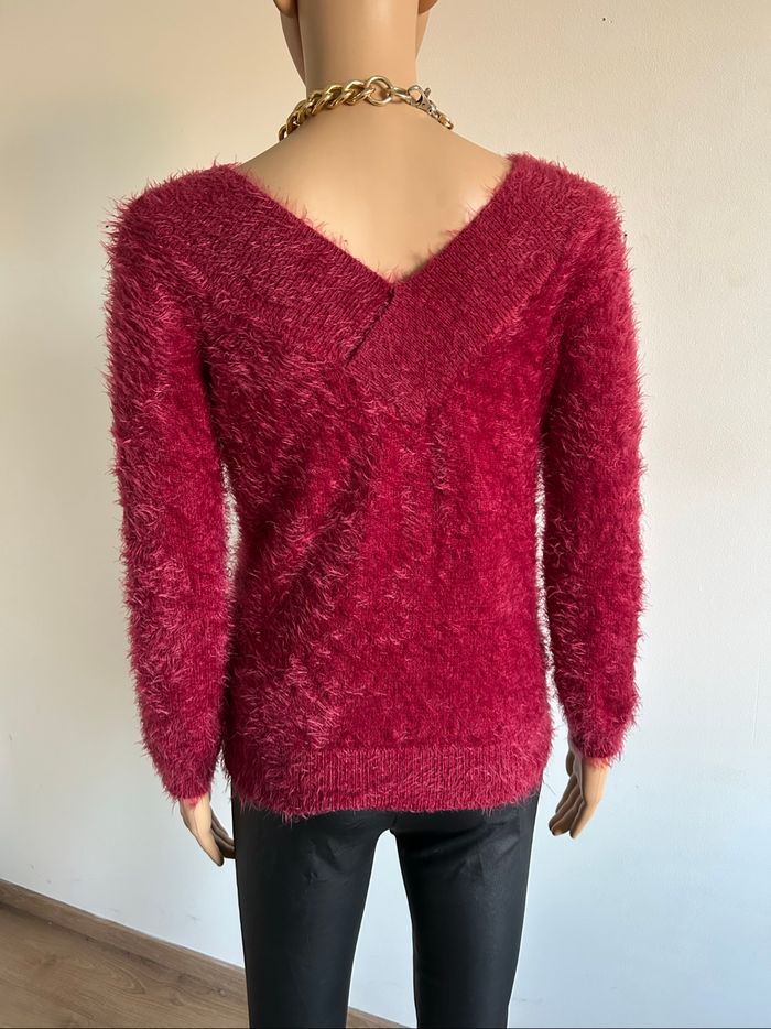 Pull tout doux rouge bordeaux Morgan taille M comme neuf - photo numéro 5