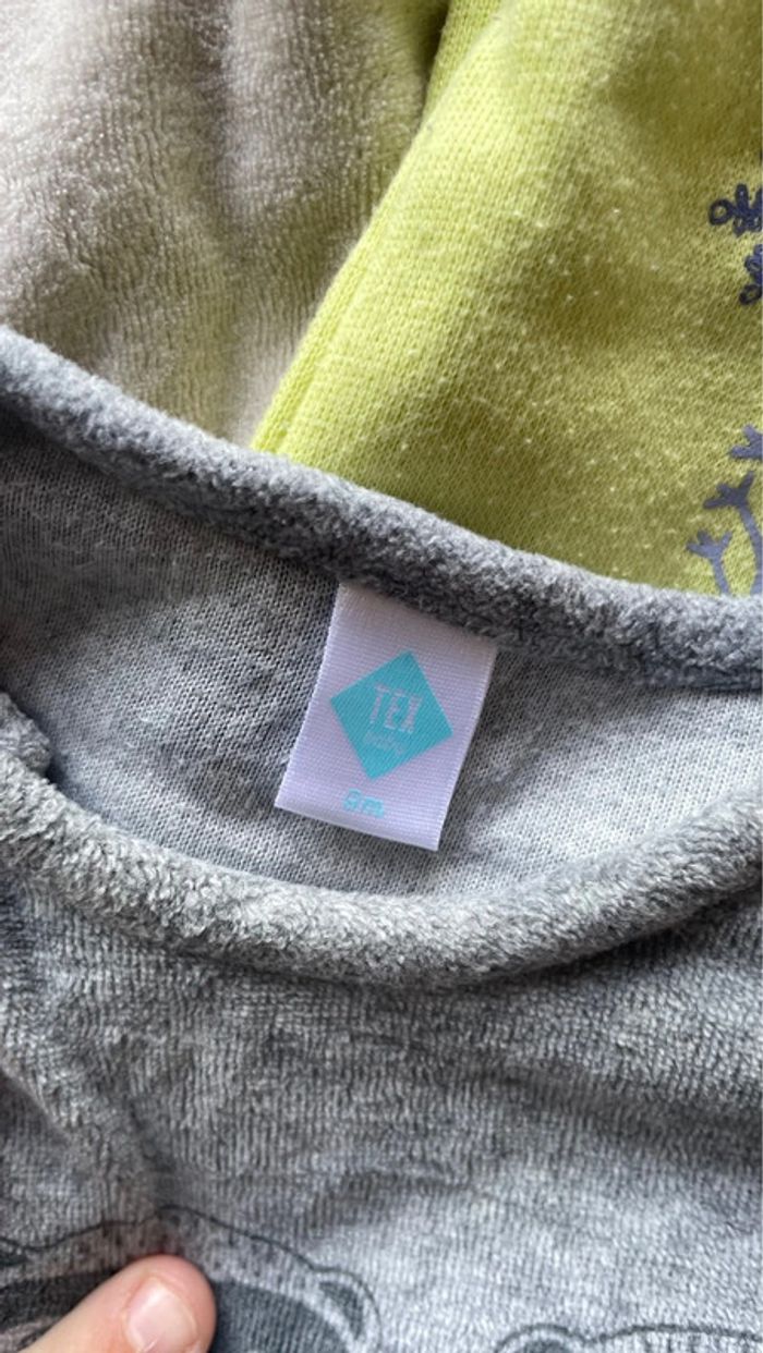 Lot 5 pyjama velours 9mois - photo numéro 2