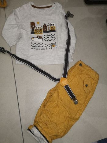Ensemble 12 mois pantalon+ t shirt manches longues
