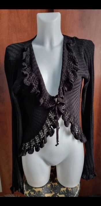 Boléro noir avec effet dentelle taille 3