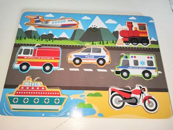 Puzzle musical en bois véhicules