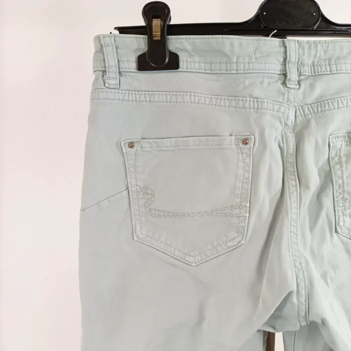 Pantalon slim vert d’eau Sud Express taille 38 coton stretch coupe près du corps A1338 - photo numéro 9