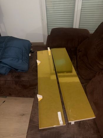 Lot de 2 étagères murales dorées / effet laqué – design moderne