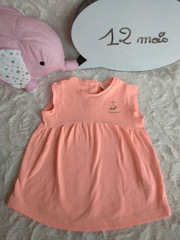 Tunique longue ou robe courte Fille 12 mois Cerise cœur Mes petites chéries Tao