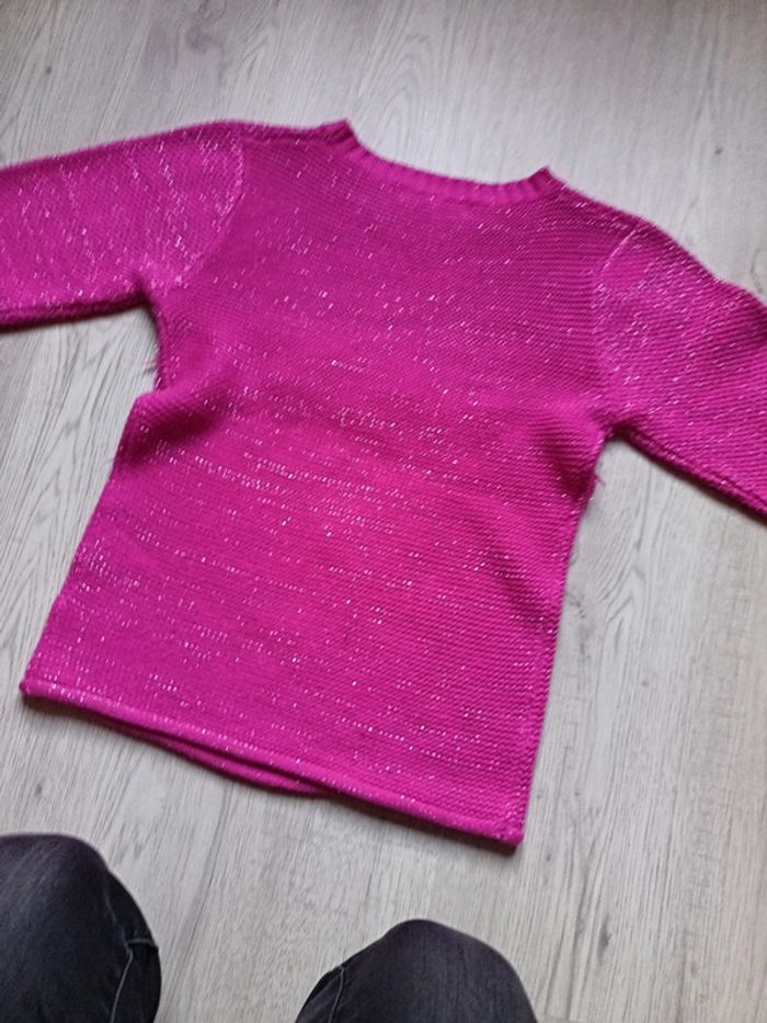 Pull fille 12 ans Lee Cooper rose à paillettes argentée en très bon. - photo numéro 10