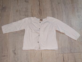 Gilet blanc fille 12 mois