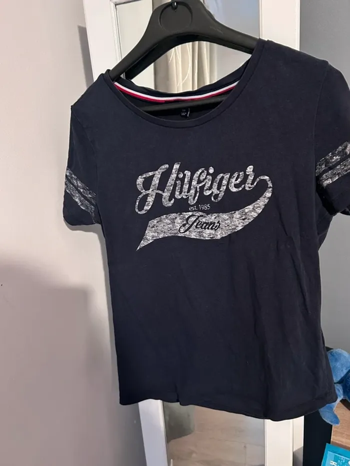 Tee shirt tommy hilfiger bleu marine taille S - photo numéro 7