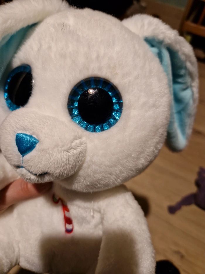 Peluche lapin candy pets gros yeux bleus - photo numéro 3