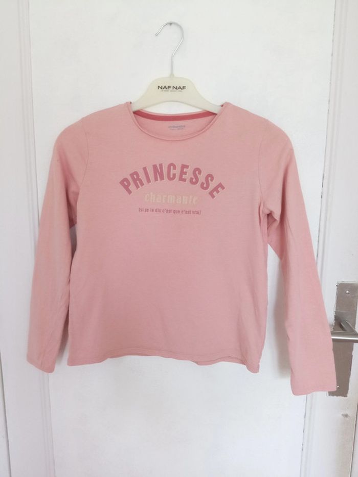 T-shirt manches longues rose Vertbaudet Taille 10 ans