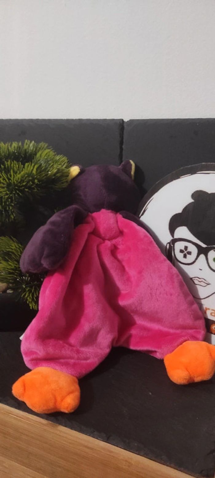 doudou hibou chouette rose violet grelot pmc lingerie orange jaune - photo numéro 2