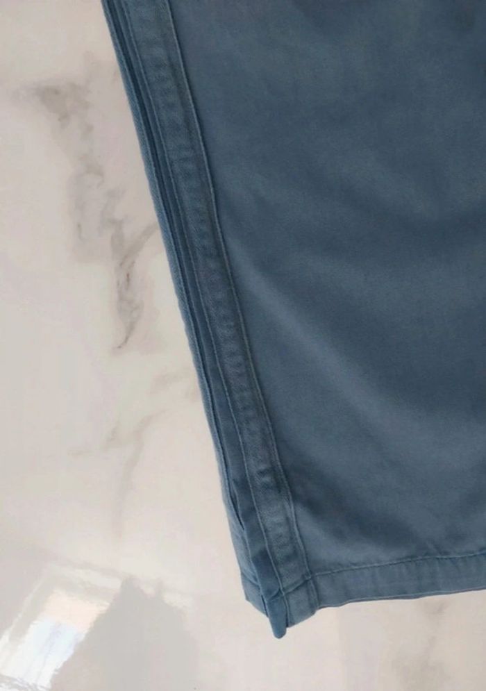 Pantalon bleu en coton jambes larges cargo femme taille 36 - photo numéro 3