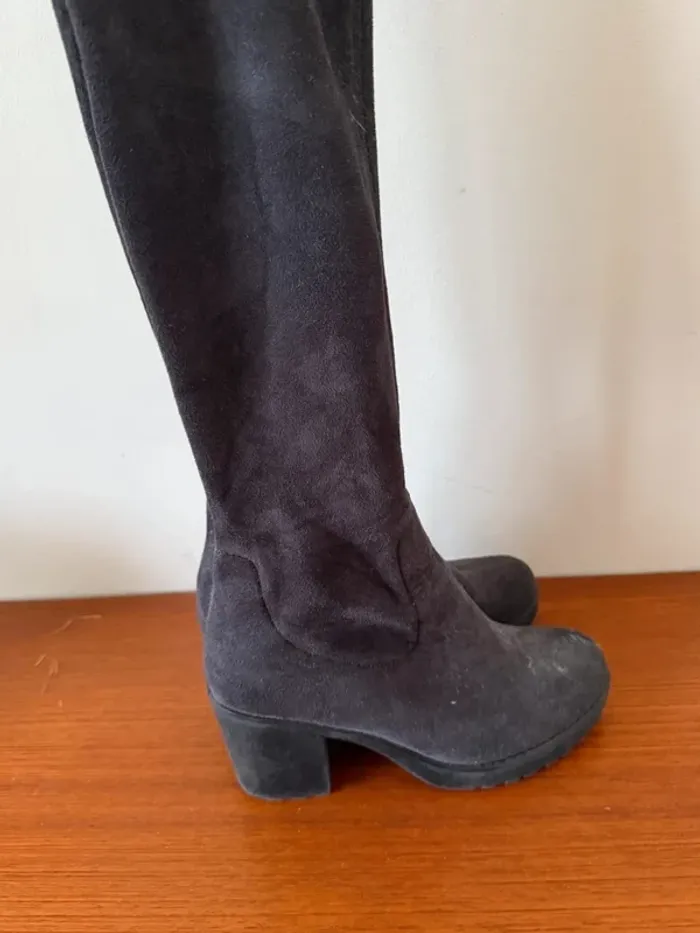 Bottes suédine violet/gris - photo numéro 2