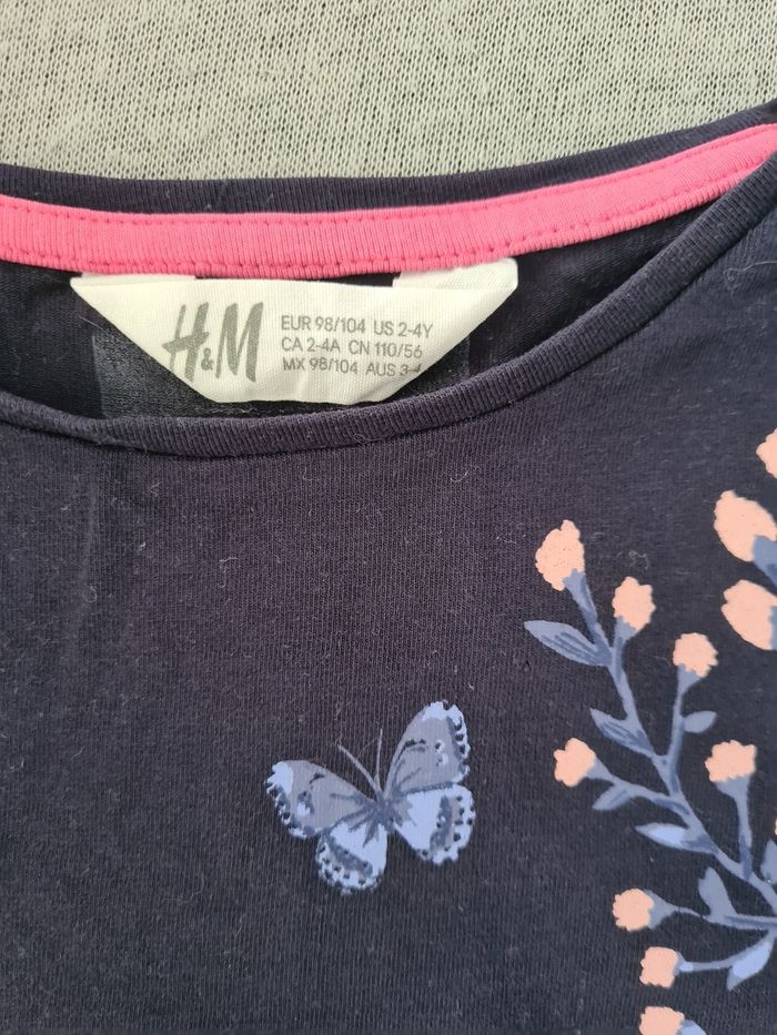 T-shirt bleu fleur - photo numéro 2