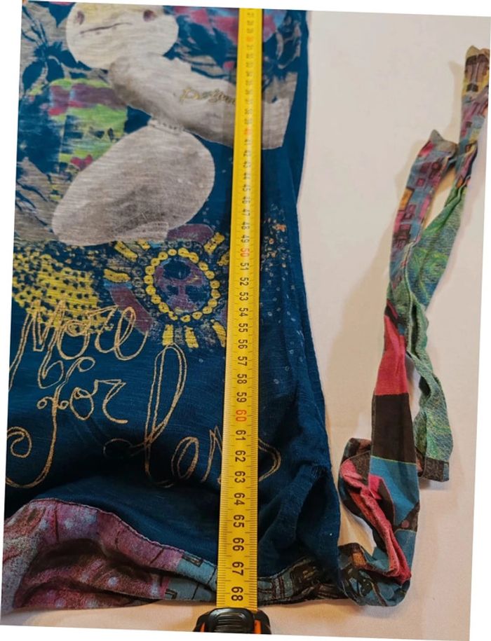 Desigual blouse debardeur bleu zeppelin ballon taille L très bon état - photo numéro 9