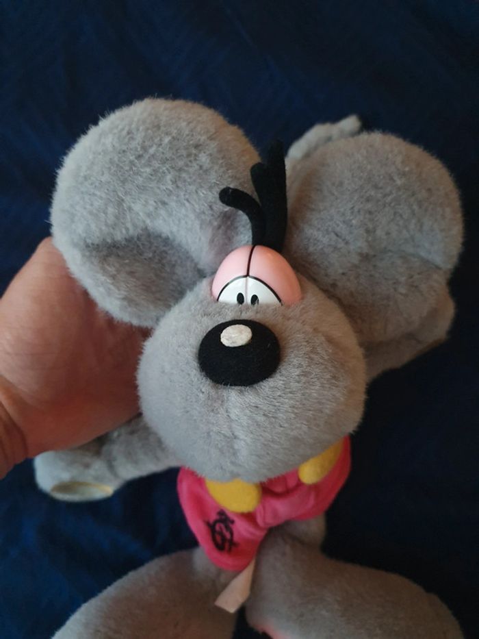 Peluche Diddl grise avec salopette - photo numéro 2