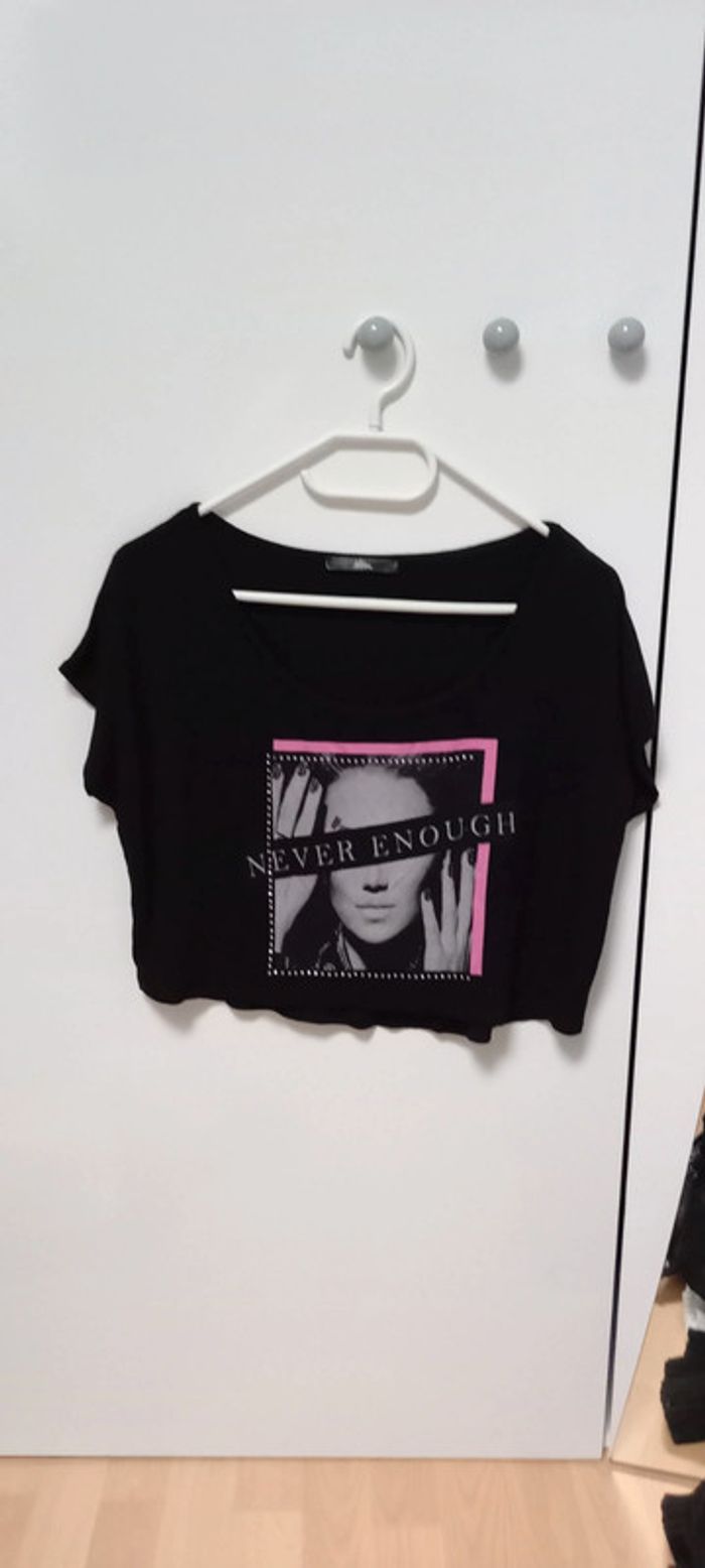 Top court noir et rose mim 38