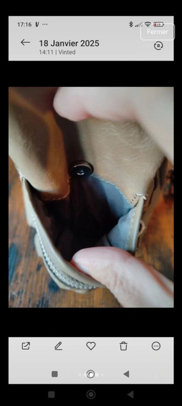 Sac fourre tout Cuir de vachette Vintage Dressing - photo numéro 10