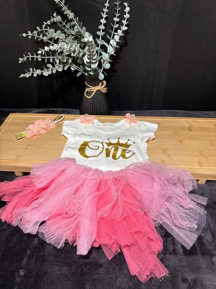 Ensemble pour 1er anniversaire tutu robe et bandeau - photo numéro 2