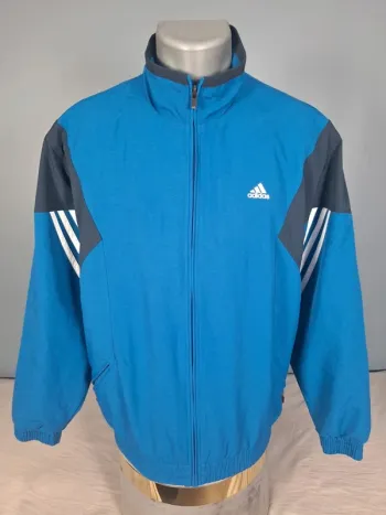 Veste Adidas Vintage Bleu & Noir – Années 2000 – Taille L - imprimé (595)