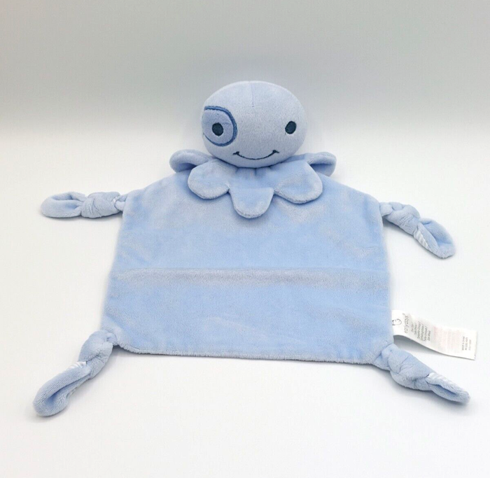 LIRE svp Doudou plat bleu pieuvre octopus dos rayures bleu blanc EARLY DAYS PRIMARK - photo numéro 1